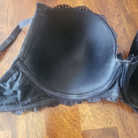 Worn Black Push Up Underwire Bra Size 38DD by Mierside. - Picture 3 of 7